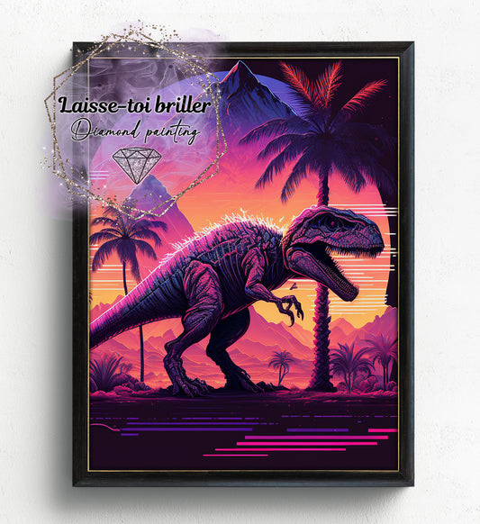 Dinosaure et palmier (A-DINOSAURE-003)